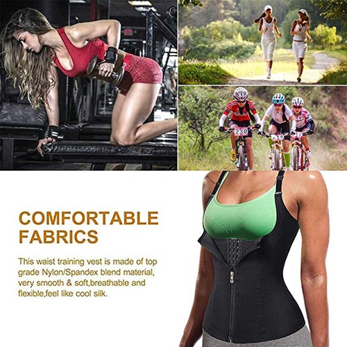 Suana Damen Sweat Body Shaper Abnehmen Taille Trainer Cincher Weste Shapewear Fitnessstudio - Bild 10 von 32