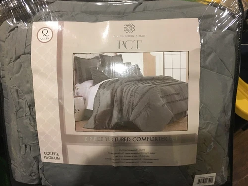 BRAND NEW! PCT Collette Platinum 8-piece Comforter Set Queen, MSRP $229