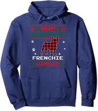 French Bulldog Christmas Pajama Shirt Ugly Christmas Unisex Hooded Sweatshirt