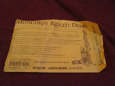 Munchkin Rigged Demo - open, all cards, no instruction sheet, 2 cards creased
