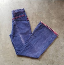 Vtg 70s Turtle Bax Bell Bottom Jeans Bareback Sz 11-12 24 - 26 x 30 Old Stock