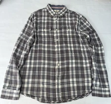 The normal brand mountain long sleeve button front twill overshirt