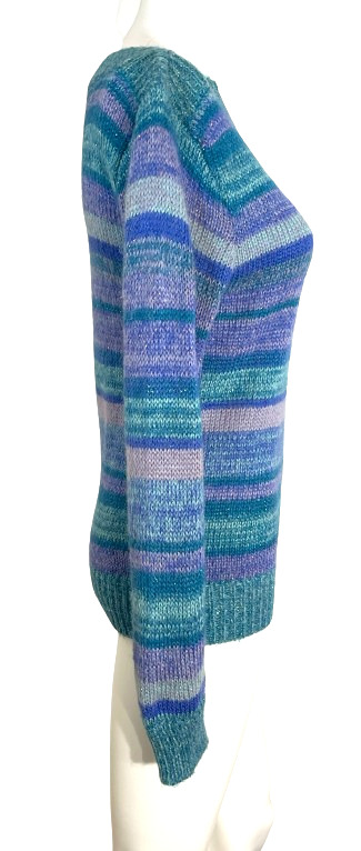 S - ESPRIT Sweater Blues Purples Lilac Striped Tu… - image 3