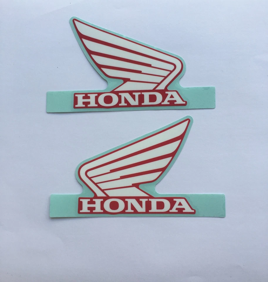 2x Tanque Original Honda Rojo Blanco Ala Logo 80 mm. Calcomanías adhesivas de carreras Foto 3 de 4