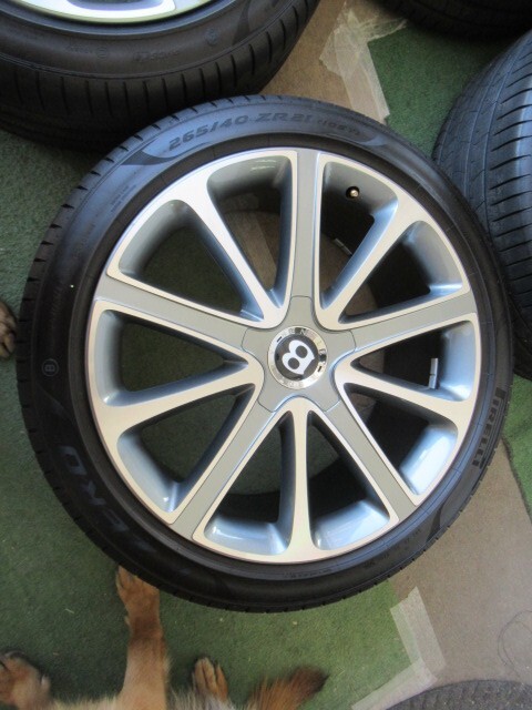 BENTLEY CONTINENTAL GT GTC OEM FACTORY 21" WHEELS RIMS TIRES MACHINED/GREY