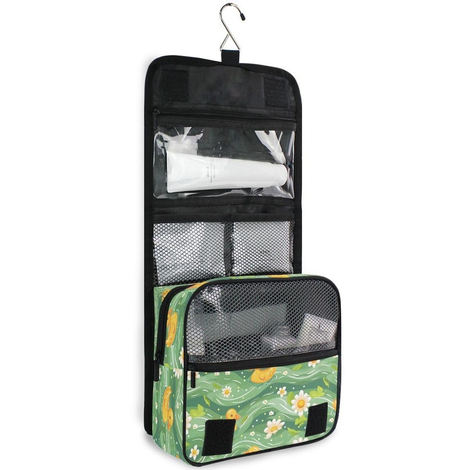 Hanging Travel Toiletry Bag Little Ducks Daisy Flower Kit Makeup Case