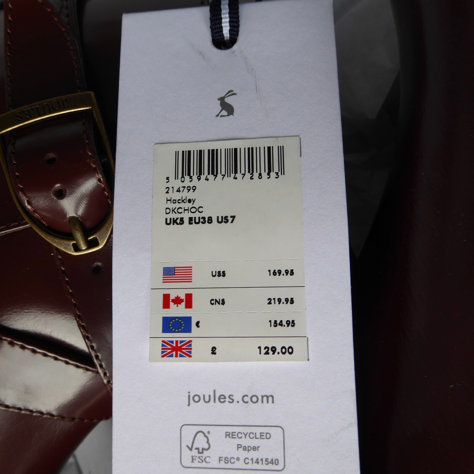 JOULES HACKLEY LEATHER BROWN CHUNKY  BOOTS, 5/38, BNWB. RRP 129. BARGAIN! image 7
