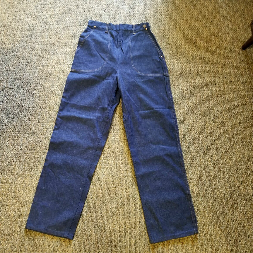 NOS 1940's Denim Dungarees High Waisted Pants Womans SIZE 12! | eBay