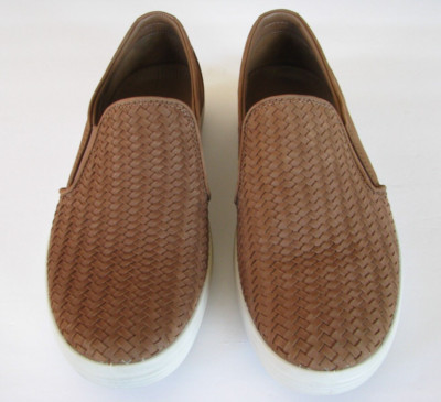 Ecco Mens Soft 7 Woven Slip On Shoes Sneakers Casual Brown Leather 43 EU 9.5US