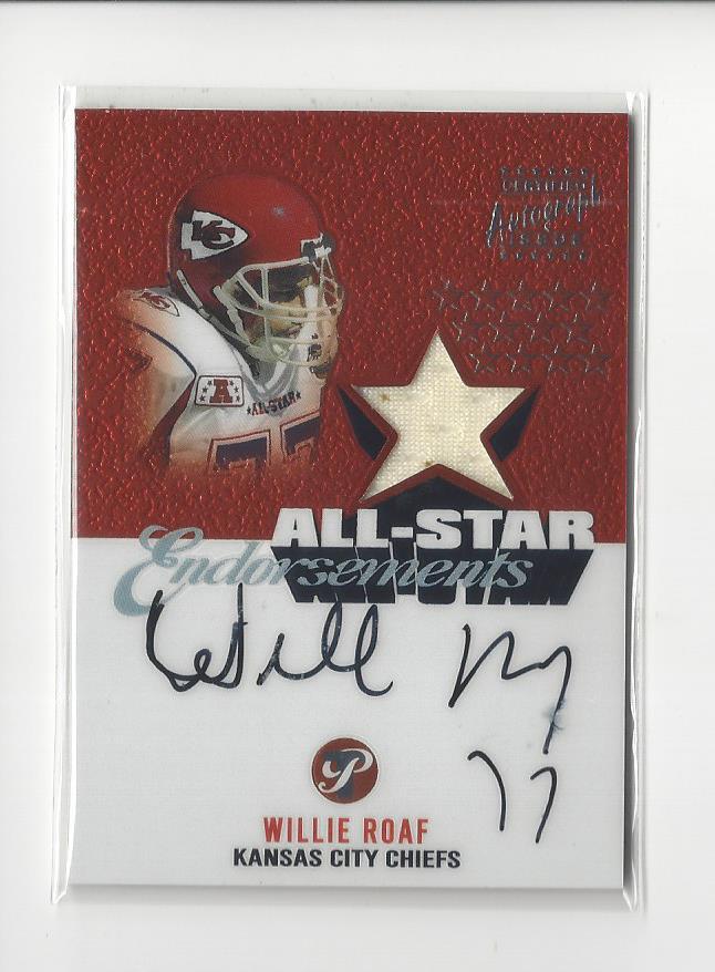 2003 Topps Pristine All-Star Endorsements Willie Roaf AUTOGRAPH JERSEY Chiefs