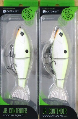 (2) Googan Squad 4 1/2'' Slow Sink 2/3 Oz Jr Contender Swimbaits Bone Brand New