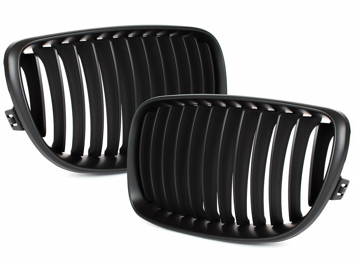 Calandre avant BMW E81 E82 E87 E88 en noir mat au design exclusif double ligne sport