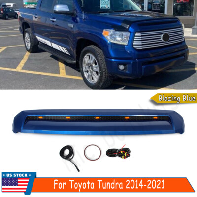 For Tundra 2014-2021 Front Upper Hood Bulge Molding Trim w/ 5 Light Blazing Blue