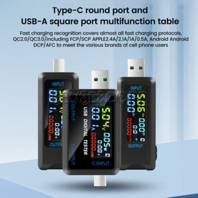 Digital Voltage Current Meter Power Capacity Tester USB Type-C Charger Detector