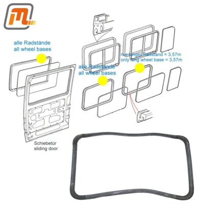FORD Transit MK3 Dichtung Türscheibe Schiebetür