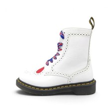 Dr. Martens Bentley II Heart Brogue 8-Eye Boot Boots 22045100 Size 24.0cm White