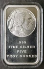 SilverTowne 5oz Silver Buffalo Bar in a Capsule