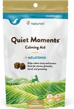 NaturVet QUIET MOMENTS CALMING AID Natural Stress Relief Dog Cat 65 Soft Chews