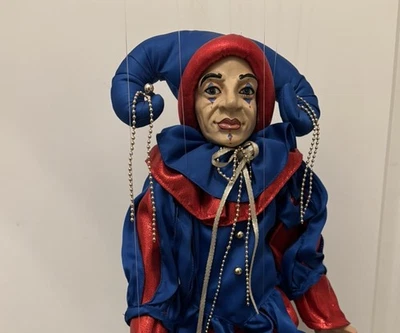 Vintage Marionette Harlekin 55 cm – Puppentheater Figur Deko Clown - Bild 1 von 4