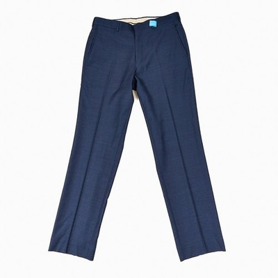 Brooks Brothers Regent Dress Pants 34 Blue Reda Merino Wool Trousers 31.5 Inseam