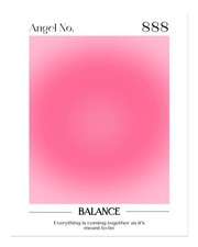 Elegant Pink Gradient Wall Art Poster - Angel Number 888 Home Decor