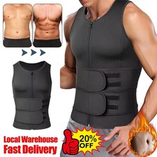Men's Sauna Suit Sweat Vest Neoprene Shirt Body Shaper Weight Loss Waist Trainer