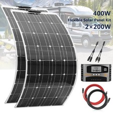 400W Flexible Solar Panel Kit 12V Mono for Caravan RV Boat Shed Home Camper Van