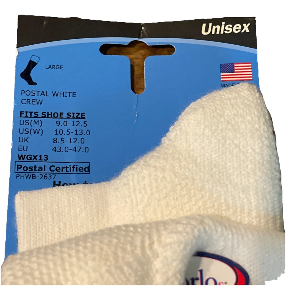 Thorlos Socks Uniform Crew 10.5-12 L. Moderate Cushion White W Blue Stripes 23" - Image 3 of 4