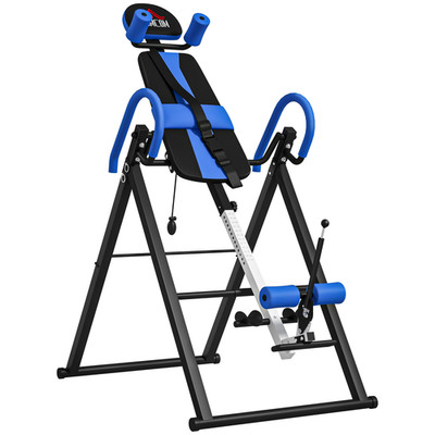 Inversionstisch blau Stahlgestell klappbar 153x79x114cm Schaumstoffrücken aufblasbar Taille