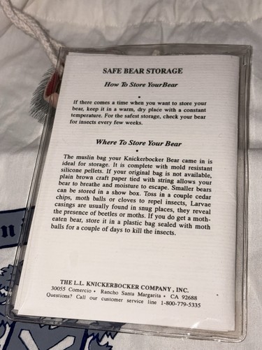 The LL Knickerbocker Bear Mussola Borsa Portaoggetti Resistente Vintage Mullbeary - Foto 6 di 8