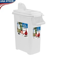Bird Food Storage Dispenser W/ Spout Stackable Container Seed Pellets Lawn Care