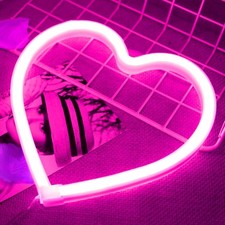 Pink Heart Neon Sign Battery Operated Or Usb Powered Led Neon Light For Party