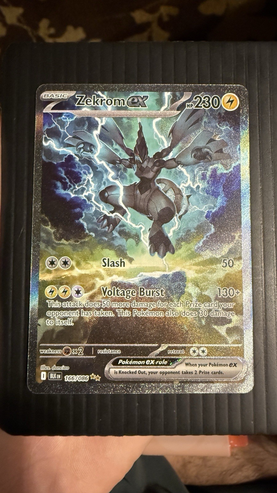 Pokemon TCG Zekrom Ex 166/086 Sv: Black Bolt Holo Special Illustration Rare NM+