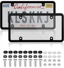 KLSKKJ 2 Pack Clear License Plate Covers and Frames, License Plate Protector ...
