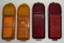 1980-1987 Jaguar XJ6 Side Marker Lenses RED ORANGE Set of 4 Turn Signal LOT
