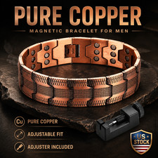 100 Pure Copper Bracelet 3500 Gauss Magnetic Therapy Strong Healing Regulator