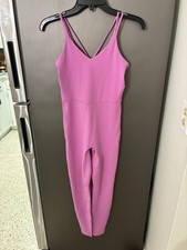 All in Motion Bodysuit Double Strap Purple Pink S Activewear Stretch Comfort