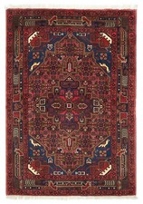 Tappeto orientale tradizionale vintage annodato a mano 3'5" x 4'10" tappeto zona lana