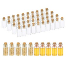 4ml Tiny Glass Bottles Vials 50Pcs Mini Clear Bottles Glass with Cork Stoppers