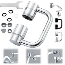 U Shaped Faucet Extender, Rotatable Faucet Aerator Extension with 1440 
