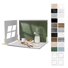 16 x 11.5 in Photo Backdrop Kit, 10 Sheets, 20 Patterns, 4 Shadow Boards