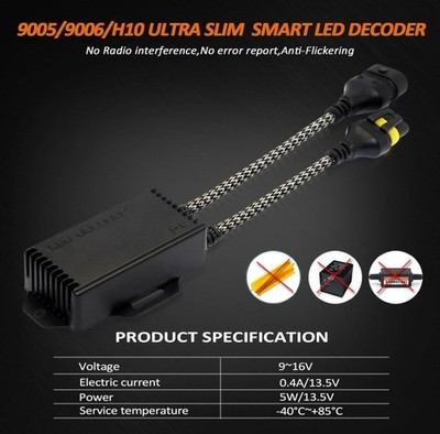 Bestview 9005 / 9006 / H10 Canbus Decoder Kit (Pack of 2) eliminates LED flicker