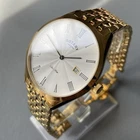 Men's Genuine Rotary Ultra Slim Designer Watch Gold Date Roman GB08013/01