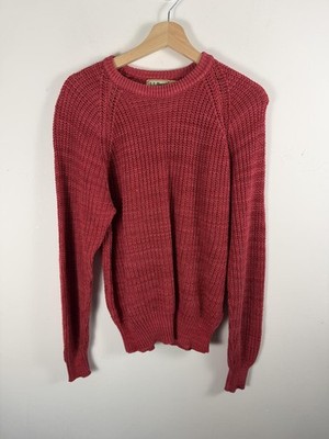 Vintage Damen L.L.Bean rot Baumwolle Strick Pullover Größe M rosa sehr guter Zustand