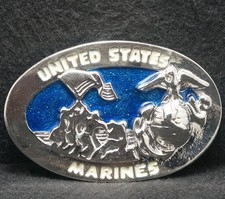 XF15140 NOS VINTAGE 1970s UNITED STATES MARINES ARMED FORCES BELT BUCKLE