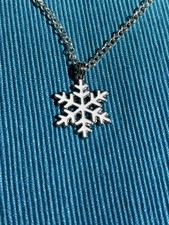 Enamel Snowflake pendant necklace