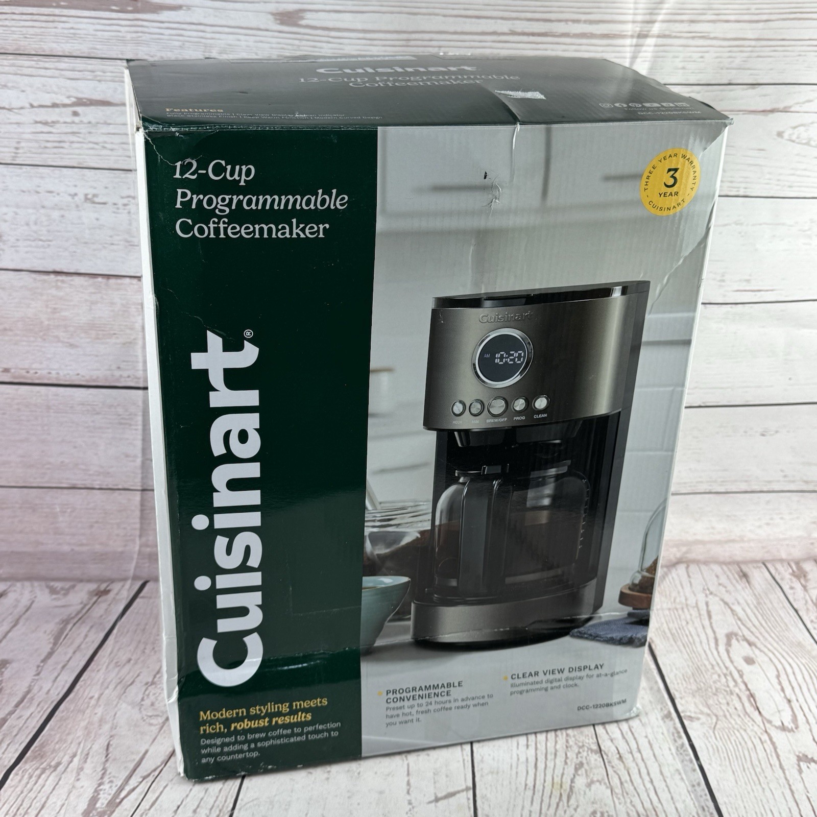 Black Stainless W Glass Carafe
