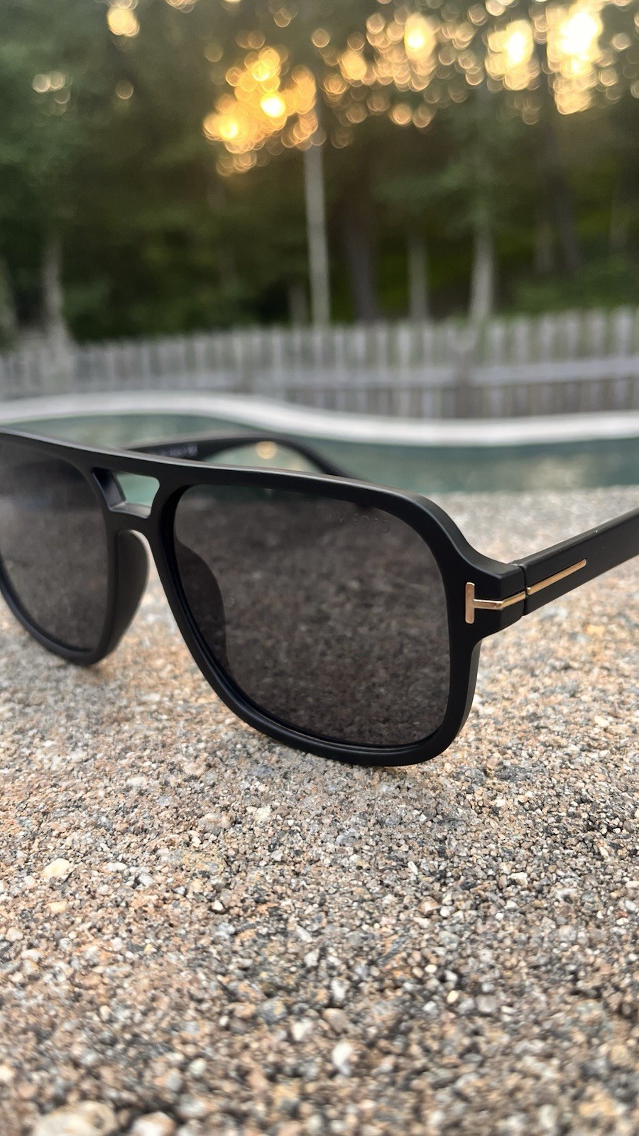 Tom Ford Black Plastic Square Sunglasses Gray Tinted Lenses A13 54-20 139 5