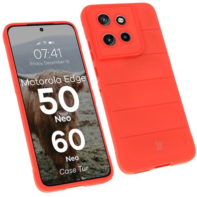 Handyhülle für Motorola Edge 50 Neo/60 Neo Bizon Case Cover Schutzhülle Etui Rot