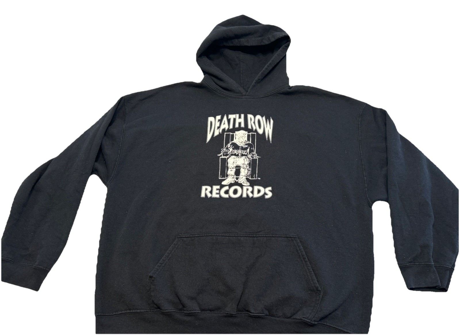 FILA Felpa con cappuccio Death Row Records uomo taglia 2XL nera pullover anni 90 hip hop rap vintage